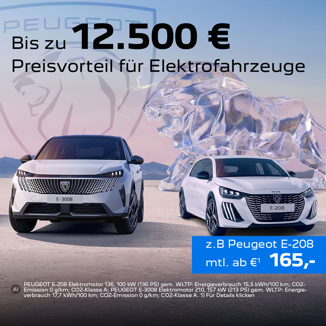 Peugeot E-Fahrzeug Förderprämie