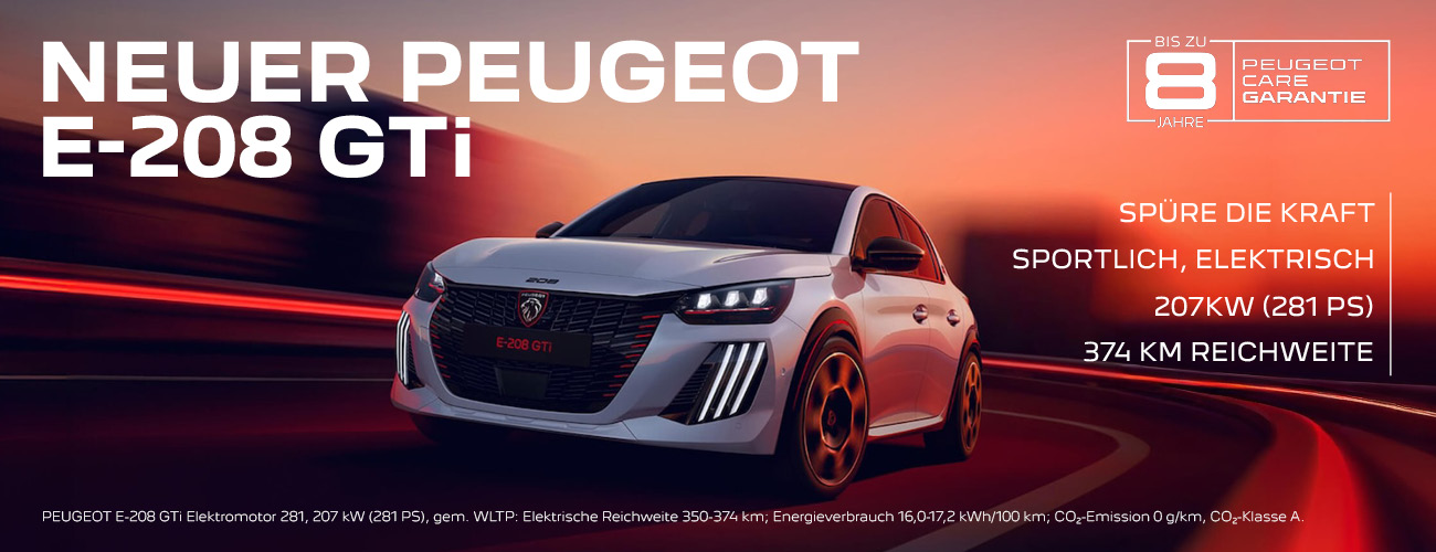 Der neue Peugeot E-208 GTI